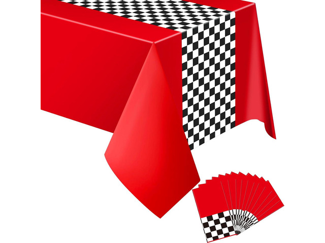 Irenare 12 Sheets Car Birthday Party Supplies Racing Party Decorations Road Tablecloth Racetrack Table Runner Table Covers for Kids Boy Car Theme...