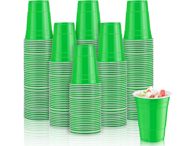 Lounsweer 100 Pcs Graduation 16 oz Disposable Party Cups Plastic Heavy Duty Drinking Water Cups for Birthday Baby Shower Wedding BBQ Picnic Party...