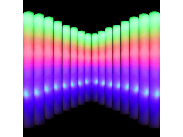 LifBetter Light Up Glow Sticks Bulk, LED Foam Sticks in The Dark with 3 Modes Flashing Led Foam Multicolor Batons Light up Party Favors for...