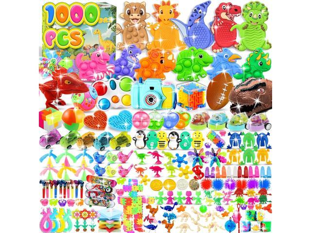 1000 PCS Party Favors for Kids, Dinosaur Sensory Fidget Toys Bulk, Treasure Chest for Kids Prizes, Goodie Bags Stuffers for Kids, Prize Box Toy for.
