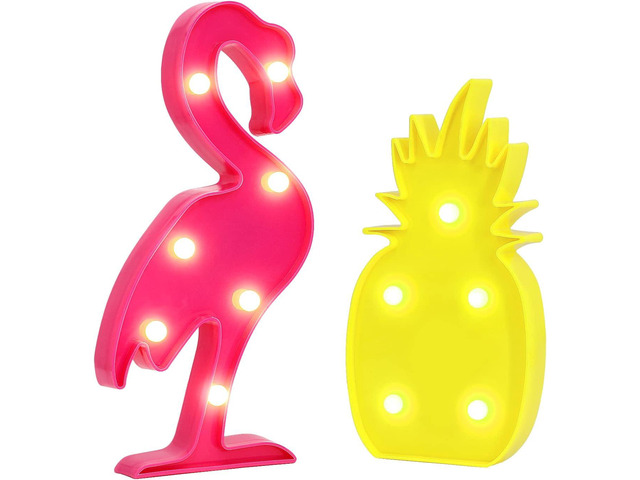 AceList Luau Party Decorations Flamingos Pineapple Lights Tropical Hawaiian Themed Party Supplies Birthday Decor for Wall Table Desk Centerpieces