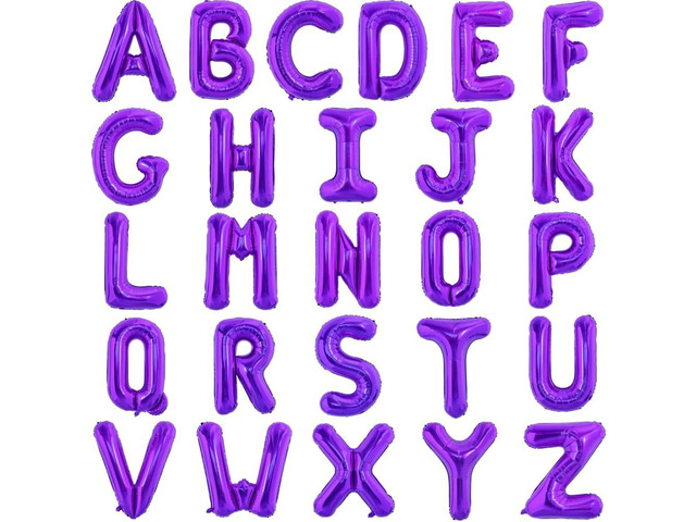 TONIFUL 52 Pieces 16 Inch Purple Letter A-Z Balloons,Custom Phrase Mylar Foil Alphabet Letter DIY Personalized Phrase Banner for Birthday...
