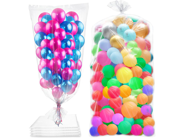 4 Pcs 98.4 x 59 Inches Large Balloon Bags for Transport, Big Plastic Balloon Storage Bag,Clear Balloon Drop Bag, Giant Carrying Storage Bags for...