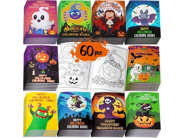 90shine 60PCS Halloween Coloring Books Party Favors for Kids - Hallowmas Trick or Treat Goodie Bag Stuffer Fillers Gifts Fun Activity Decorations...