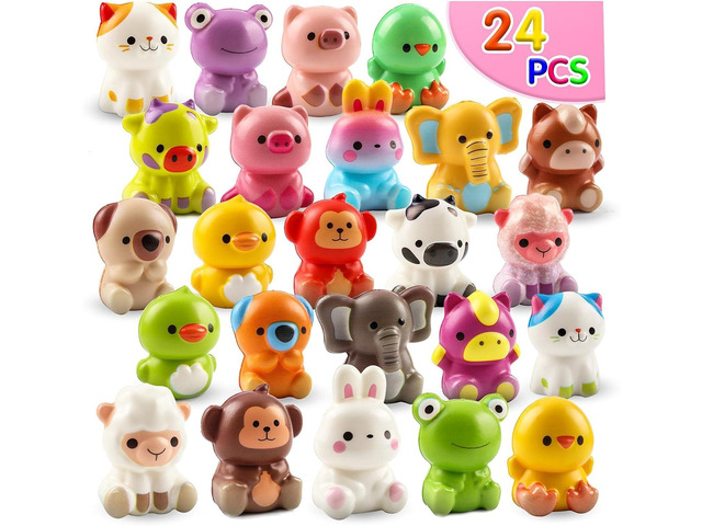 KissFuture Party Favors for Kids, 24PCS Animal Squishy Toys, Goodie Bags Stuffers for Kids, Pinata Stuffers, Birthday Gifts for Boys & Girls,...
