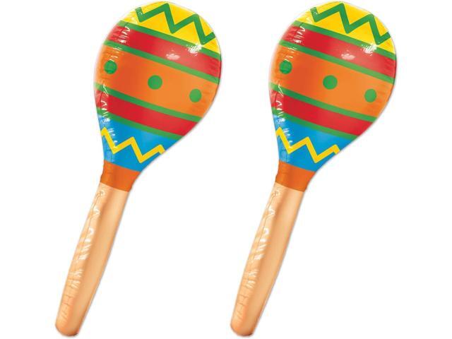Beistle 30' Large Inflatable Maraca Decoration - Blow Up Accessories for Mexican Theme Cinco De Mayo Fiesta Party Supplies (Pack of 2)