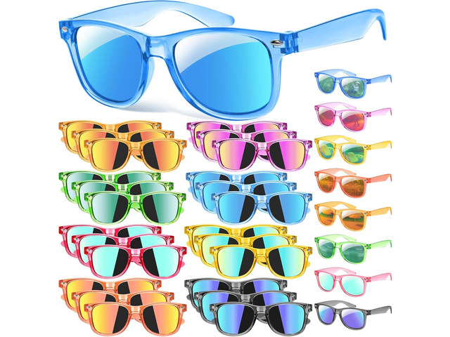 GIFTINBOX 24Pack Kids Sunglasse Bulk for Kids,Great Gifts Party Favors For Kids 4-8 & 3-5, Translucent Sunglasses with UV400 Protection, Beach...