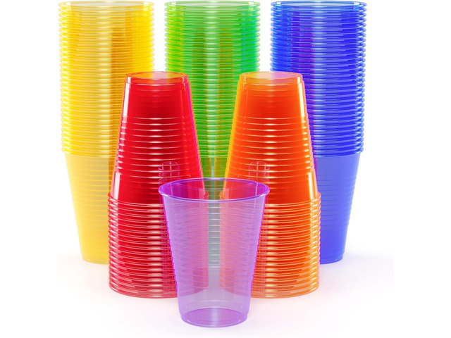 Exquisite Neon Cups 60 Pack 12 Oz Colored Plastic Cups Ideal For Blacklight Glow In The Dark Parties, Birthdays Or Any Event Disposable, Food...