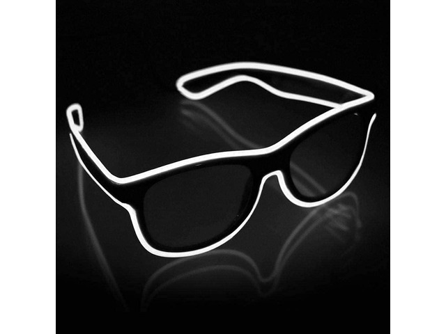 YouRfocus Wireless LED Light Up Glasses Glow in the Dark Neon Rave Glasses for Rave Party, EDM, HalloweenChristmas (White)