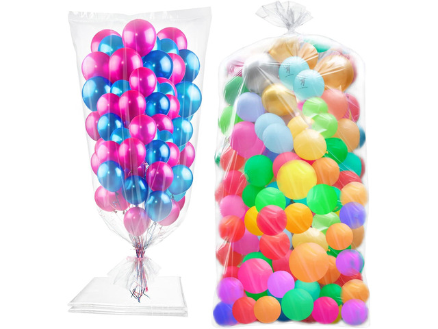2 Pcs 98.4 x 59 Inches Large Balloon Bags for Transport, Christmas Tree Disposal and Storage Bag, Clear Balloon Drop Bag, Giant Carrying Storage...