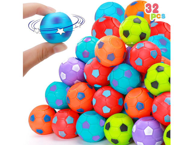 Thremhoo 32PCS Fidget Spinner Soccer Balls Party Favors Bulk for Kids 4-8 8-12 Goodie Treat Bag Stuffers Classroom Treasure Toys Carnival Prize...