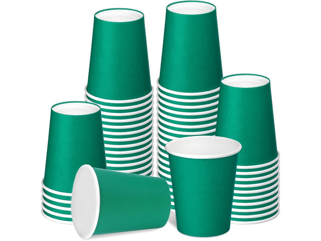 50 Pack 8 oz Disposable Paper Cups, Disposable Coffee Cup, Hot/Cold Beverage Drinking Cups for Offices, Party, Home, Travel, Thickened Paper Style...