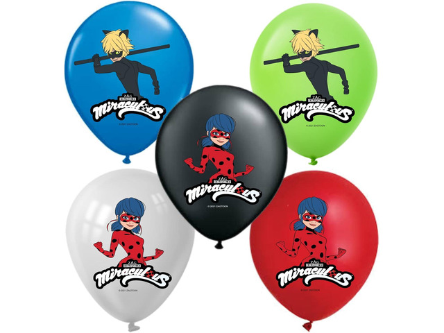 Miraculous Ladybug Cat Noir 12' Birthday Party Balloons 25 Pcs Premium Latex for Miraculous Ladybug Party Supplies and Decorations by Vision E. D.