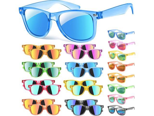 GIFTINBOX 16 Pack Kids Sunglasses, Great Gifts Party Favors For Kids 3-8, Translucent Sunglasses with UV400 Protection, Beach Pool Birthday Party.
