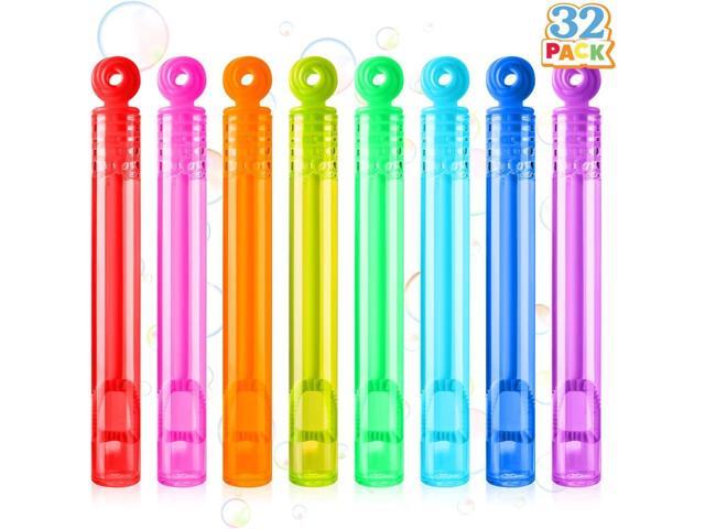 JOYIN 32 Pack Mini Bubble Wands, 8 Colors Circle Party Favors for Kids, Goodie Bag Stuffers, Treasure Box Toys, Classroom Prizes for Boys Girls
