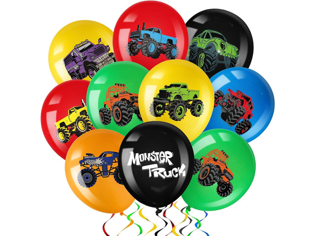 36 Pcs Truck Balloons Party Decorations 12 Inch Colorful Truck Theme Latex Balloon Bouquet for Kids Girls Boys Baby Shower Wedding Birthday Party...