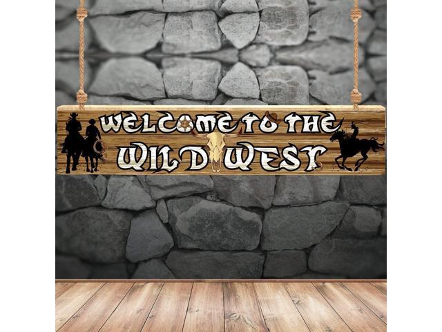 Blulu Western Party Decorations Wild West Themed Cowboy Cowgirl 5.1x1ft Welcome to the Wild West Banner Backdrop Party Decor Saloon Supplies for...