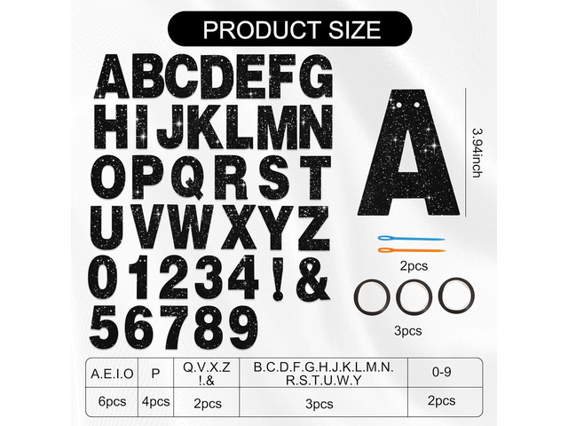 BEISHIDA 116 PCS A-Z DIY Letter Banner Kit Make Your Own Banner Including 111 Letters and Numbers 3 Rope and 2 Threading Device,Customized for...