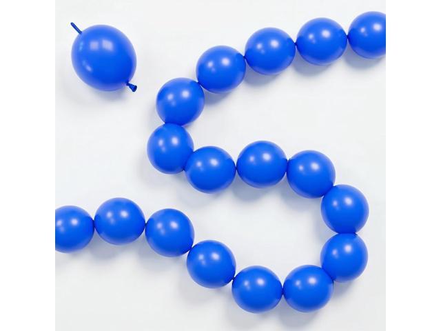 Royal Blue Linking Balloons, 100PCS 6 Inch Dark Blue Link Balloons for Making Balloon Wall Heart Arch, Tails Balloon for Birthday Graduation...