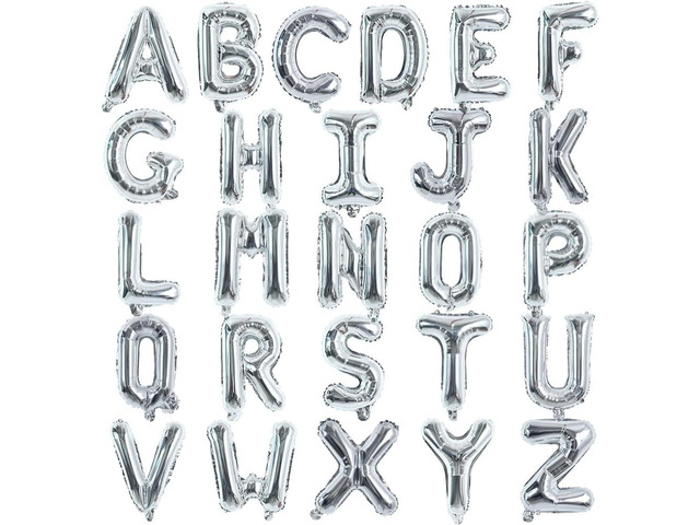 TONIFUL 52 Pieces 16 Inch Silver Letter A-Z Balloons,Custom Phrase Mylar Foil Alphabet Letter DIY Personalized Phrase Banner for Birthday...