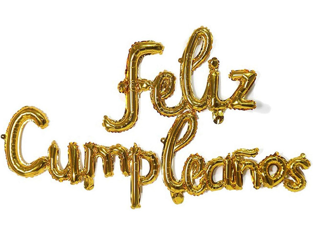 Feliz Cumpleanos Gold Small Letters Conjoined Balloons Feliz Cumpleanos Gold Balloon Happy Birthday Balloons Birthday Banner Decoration Party...
