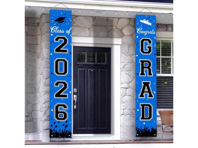 2026 Graduation Decorations, Graduation Banner Class of 2026, Hanging Congratulations/Congrats Grad Banner for Door and Porch, Party Decor - Blue