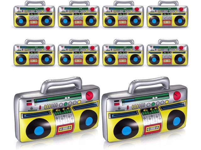 meekoo 5 Pcs Inflatable Radio Boombox Party Decorations, 16.5 Inches Retro 80s 90s Radio Props for Rappers Hip Hop Theme, Costume Accessories,.