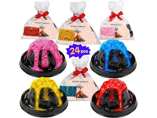 rifamee 24Pcs Volcano Eruption Science Kit Party Favor Experiments Gifts for 4-6 8-12 Age Boys and Girls Valentine's Day Christmas (Volcano 2, One...
