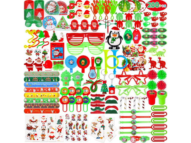 200Pcs Christmas Party Favors Assortment Toys for Kids Stocking Stuffers Birthday Party Gifts Carnival Prizes Goodie Bag Pinata Fillers Treasure...