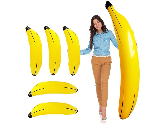 6 Pcs Bachelorette Party Game Inflatable Banana Props Balloons,Include 70 Inch Banana x 1,23 Inch Banana x 5,for Indoor and Outdoor Bachelorette...