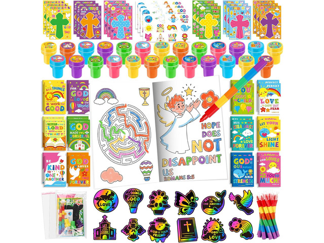 BenLouis Bible Party Favors Christian Inspirational Verses Coloring Set Gift Prizes Bulk for Kids Operation Christmas Child Sunday School Religious...