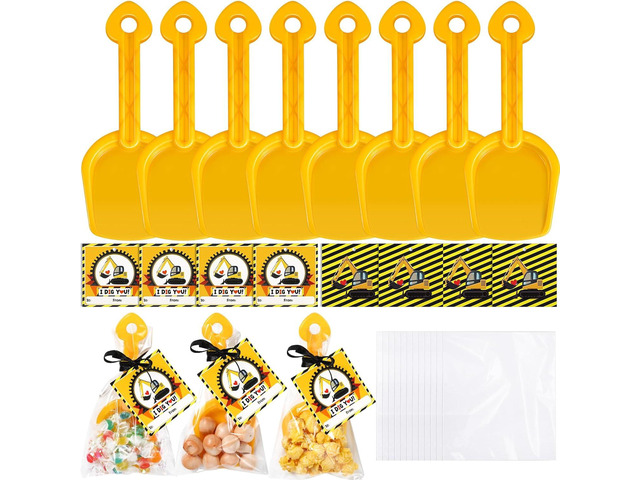 Capoda 30 Sets End of Year Gifts for Students Construction Party Plastic Shovel I Dig You Cards with Clear Cellophane Bags for Boys Girls Classroom...