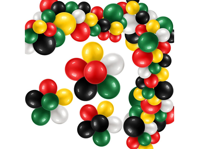 Deekin 130 Pcs Black History Month Balloons Party Decoration Juneteenth Day Garland Arch Patriotic Latex Balloons for Wedding Baby Shower Birthday...
