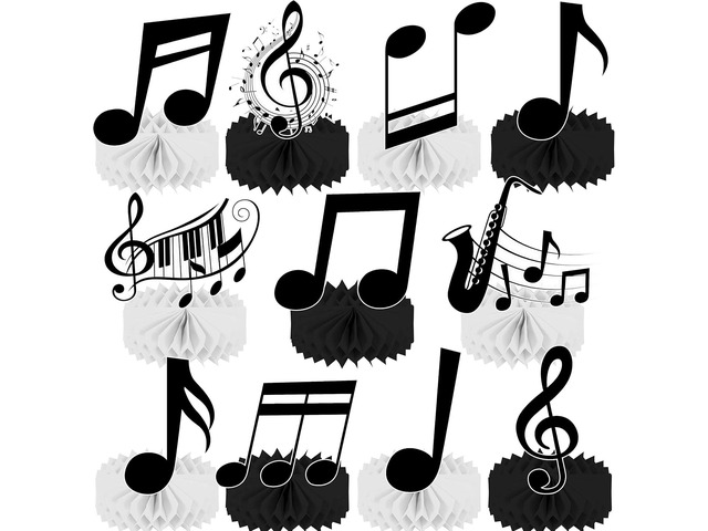 Musical Notes Party Table Decorations 11Pcs Music Party Honeycomb Centerpieces for Music Notes Theme Birthday Party Baby Shower Supplies