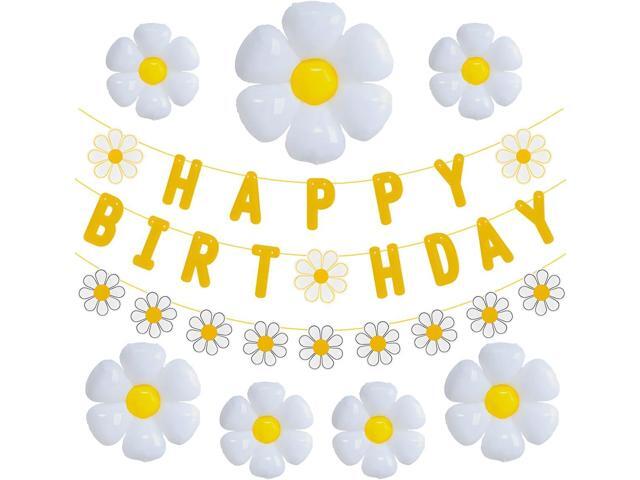 32pcs Daisy Flower Birthday Banner Balloons Decoration,Daisy Party DecorationsDaisys Flower Girls Boys Birthday Party Supplies