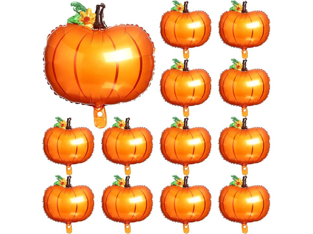 Hungdao 12 Pcs Pumpkin Balloon Thanksgiving Pumpkin Foil Fall Balloon Large Decoration for Baby Shower Birthday Autumn Harvest Thanksgiving Party...