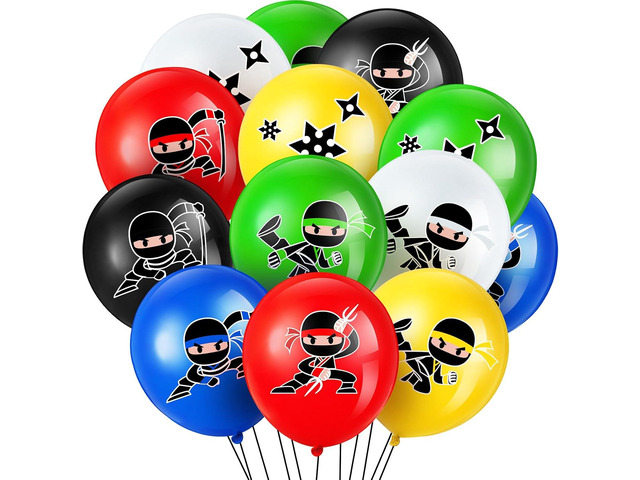 Deekin 60 Pcs Ninja Balloons Ninja Birthday Party Decorations for Baby Shower Supplies Birthday Party Favors Centerpiece, Latex Balloons(Multicolor)