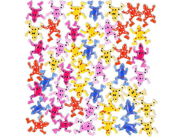 Fun Express Sticky Stretchy Frogs Toys - Bulk set of 48 - Party Favors, Giveaways, Easter Basket Fillers and Novelty Toys - VBS 2026 Vacation Bible...