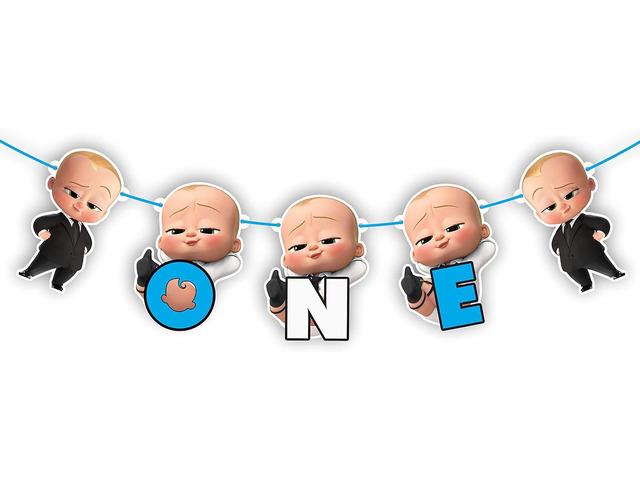 Bby Boss One Banner First Birthday Party Decoration for Boys and Girls Durable, Reusable, and Easy to Hang Banner Perfect Party Supplies for 1st...