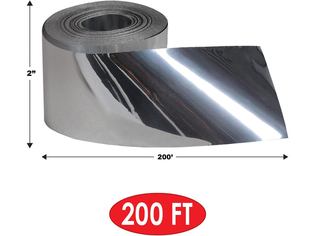 Beistle Silver Metallic Plastic Streamer Hanging Wedding Showers And Birthday New Year's Eve Indoor Outdoor Party Decor, 3' x 200'