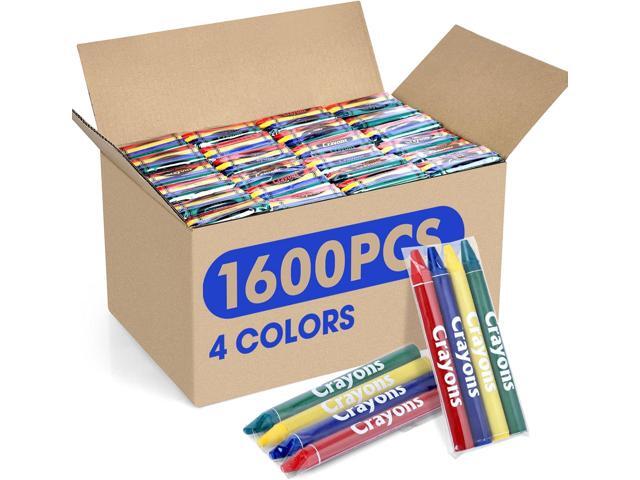 FUMILE 1600 Count Crayon (400 Sets of 4 Colors), Crayons Bulk Individual Packs, Non-Toxic Mini crayons for Kids Party Favors, Restaurants, School.