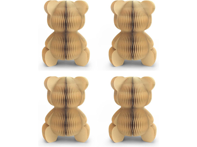 4 Pcs Bear Honeycomb Centerpieces, 10' Cute Bear Table Toppers for We Can Bearly Wait Baby Shower Decorations, Bear Themed Birthday Party Supplies