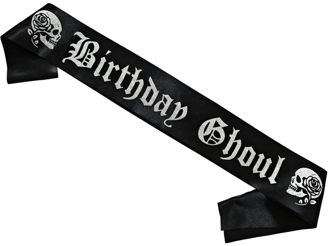Magnusson's Garden Birthday Ghoul Sash, Gothic Birthday Sash, Halloween HBD Girl Accessories, Goth, Spooky, Emo Bday Decorations