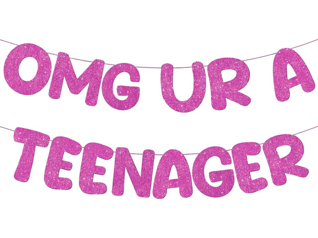 Fulmoon Omg Ur a Teenager Glitter Banner 13th Birthday Decorations Pre Strung 13th Birthday Banner for 13 Year Old Teen Birthday Party Favors...