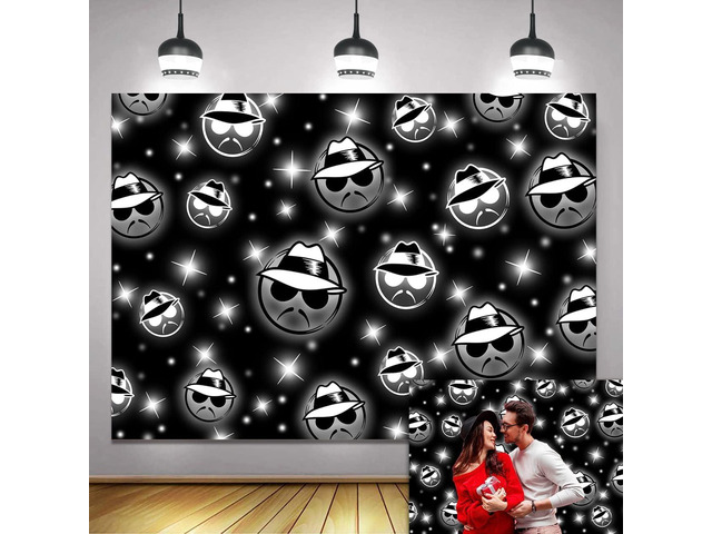 Cholo Theme Backdrop Early 2000s Background 7x5FT Black Glitter Old School Photography Banner Kids Birthday Cholo Party Decoration Props (84x60 inch)