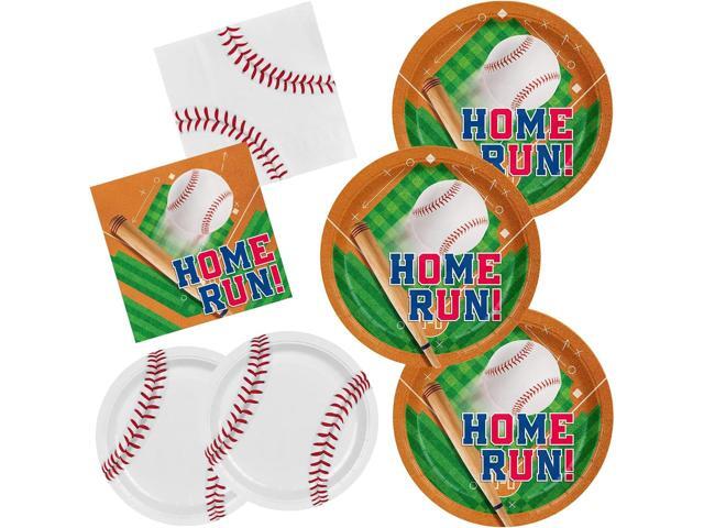 Baseball Party Supplies Kit for 50 - Complete with Dinner & Dessert Plates and Napkins- Baseball Birthday & Gameday Celebrations -Baseball Party.