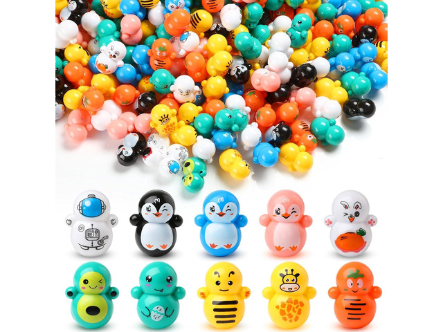 Halloscume 500 Pcs Mini Tumbler Toys Set Small Penguin Animal Toy Prize Box Toys for Kids Boys Girls Classroom Goodie Bag Filler PiÃ±ata Stuffers...