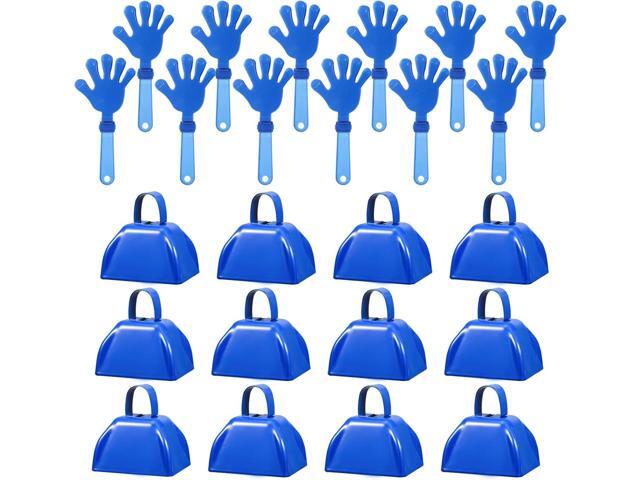 24 Pcs Hand Clappers and Metal Cowbells Noise Makers Cheering Clappers Cow Bells Handle Cheers Dance Basketball Football Noise Makers Sporting.