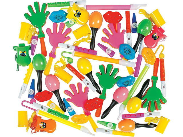 Fun Express Maracas Noise Makers Party Blowers Hand Clappers 48 Piece Bulk Set - Kids Noisemaker Toys for Birthday Parties, New Years Eve...