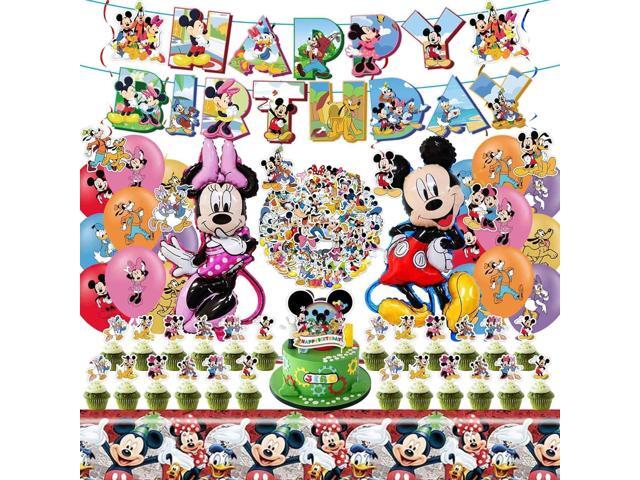 Minnie Party Supplies, 103PCS Birthday Decorations Set Include Banner, Balloons, Stickers, Hanging Swirls, Cake Cupcake Toppers, Tablecloth for.